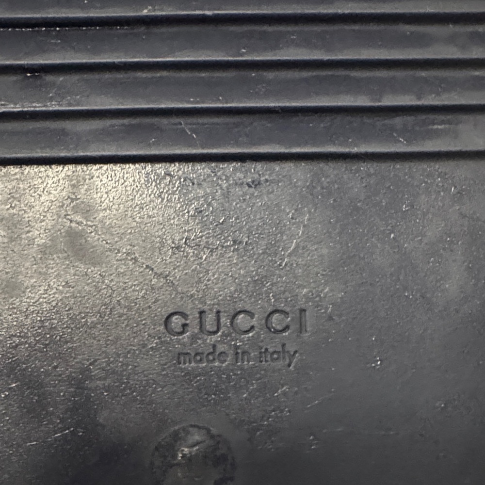 Gucci Beige and Black Monogram Slides - Picture 6 of 7